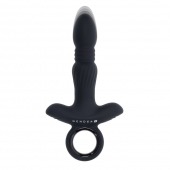 Черный анальный вибростимулятор с поступательными движениями Slayer - 20 см. - Gender X