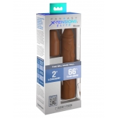 Коричневая насадка на член 2  Silicone X-tension - 20,3 см. - Pipedream - в Батайске купить с доставкой