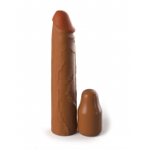 Коричневая насадка на член 2  Silicone X-tension - 20,3 см. - Pipedream - в Батайске купить с доставкой