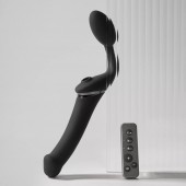 Черный безремневой вибрострапон Strap-On-Me Multi Orgasm Size XL - Strap-on-me - купить с доставкой в Батайске