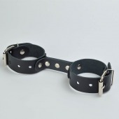 Черные кожаные наручники-фиксатор - Sitabella - купить с доставкой в Батайске