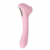Нежно-розовый двусторонний стимулятор Daisy Massager - 20,2 см. - Adrien Lastic