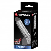 Прозрачная насадка на пенис с ребрышками и подхватом мошонки - Baile - в Батайске купить с доставкой