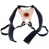 Телесный полый страпон на ремешках - 16,5 см. - Boys of Toys - купить с доставкой в Батайске