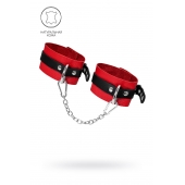 Красно-черные мягкие оковы с одним ремешком и люверсами - Pecado - купить с доставкой в Батайске