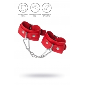 Красные кожаные наручники-браслеты со скруглёнными углами - Pecado - купить с доставкой в Батайске