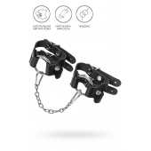 Черные кожаные наручники-браслеты из двух ремешков - Pecado - купить с доставкой в Батайске