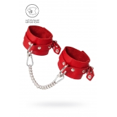 Красные мягкие кожаные оковы с люверсами - Pecado - купить с доставкой в Батайске