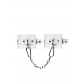 Белые мягкие кожаные оковы с люверсами - Pecado - купить с доставкой в Батайске