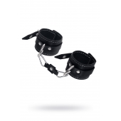 Черные двухслойные наручники с белой строчкой - Pecado - купить с доставкой в Батайске