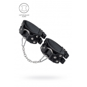 Черные кожаные оковы с двумя ремешками - Pecado - купить с доставкой в Батайске