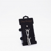 Черные кожаные наручники с хромированной фурнитурой - Crazy Handmade - купить с доставкой в Батайске