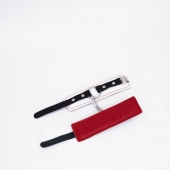 Бело-красные кожаные наручники - Crazy Handmade - купить с доставкой в Батайске