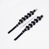 Черные кожаные наручники из звеньев - Crazy Handmade - купить с доставкой в Батайске