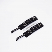 Черные кожаные наручники Sex - Crazy Handmade - купить с доставкой в Батайске