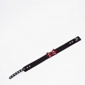 Черный ошейник с красным декором и строчкой - Crazy Handmade - купить с доставкой в Батайске