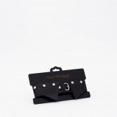 Черный однослойный кожаный ошейник с имитацией воротничка - Crazy Handmade - купить с доставкой в Батайске