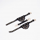 Черные оковы с золотистой фурнитурой - Crazy Handmade - купить с доставкой в Батайске