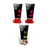 Набор из 3 съедобных лубрикантов JUJU (клубника, малина, кокос) - JuJu - купить с доставкой в Батайске