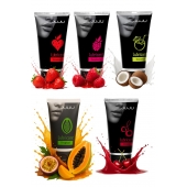 Набор из 5 съедобных лубрикантов JUJU (клубника, малина, тропические фрукты, вишня, кокос) - JuJu - купить с доставкой в Батайске