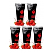 Набор из 5 съедобных лубрикантов JUJU со вкусом клубники - JuJu - купить с доставкой в Батайске