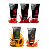 Набор из 5 съедобных лубрикантов JUJU (клубника, малина, тропические фрукты, вишня, грейпфрут) - JuJu - купить с доставкой в Батайске