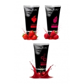 Набор из 3 съедобных лубрикантов JUJU (клубника, малина, вишня) - JuJu - купить с доставкой в Батайске
