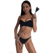 Стек с широким черным кожаным наконечником и металлической ручкой - 67 см. - Crazy Handmade - купить с доставкой в Батайске