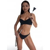 Стек с черным кожаным наконечником в виде сердца и металлической ручкой - 67 см. - Crazy Handmade - купить с доставкой в Батайске