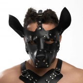 Черная кожаная маска «Собака» - Crazy Handmade - купить с доставкой в Батайске