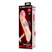 Телесная удлиняющая насадка с рельефом и вибрацией Brad - 21,3 см. - Baile - в Батайске купить с доставкой