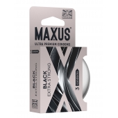 Черные утолщенные презервативы MAXUS Extra Strong с железным кейсом - 3 шт. - Maxus - купить с доставкой в Батайске