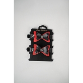 Черно-красные кожаные наручники с бантиками - Crazy Handmade - купить с доставкой в Батайске