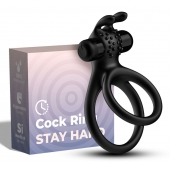 Черное эрекционное виброкольцо с подхватом мошонки Stay Hard - Boys of Toys - в Батайске купить с доставкой
