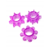 Набор из 3 лиловых эрекционных колец различной формы - Erowoman-Eroman - в Батайске купить с доставкой