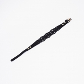 Черный ажурный чокер с золотистой фурнитурой - Crazy Handmade - купить с доставкой в Батайске