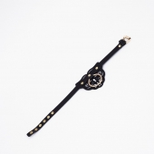 Черный чокер с клепками и золотистой фурнитурой - Crazy Handmade - купить с доставкой в Батайске