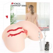 Мастурбатор-полуторс с двойным слоем материала и вибрацией Jenny Onahole Real Hips - KOKOS - в Батайске купить с доставкой