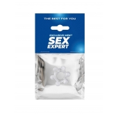 Прозрачное эластичное эрекционное кольцо с 6 шариками - Sex Expert - в Батайске купить с доставкой