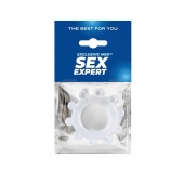 Прозрачное эрекционное кольцо со стимулирующими шариками - Sex Expert - в Батайске купить с доставкой