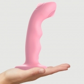 Розовая насадка-стимулятор Strap-On-Me Tapping Dildo Wave - Strap-on-me - купить с доставкой в Батайске