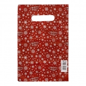 Красный подарочный новогодний пакет с вырубной ручкой (20х30 см) - Сима-Ленд - купить с доставкой в Батайске