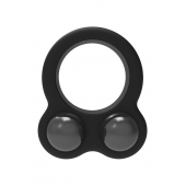 Черное эрекционное кольцо с утяжелителями Cockring Dual Weight - Dream Toys - в Батайске купить с доставкой