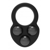 Черное эрекционное кольцо с утяжелителями - Dream Toys - в Батайске купить с доставкой