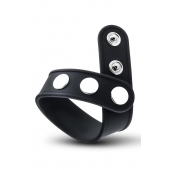 Черное эрекционное кольцо на кнопках - Blush Novelties - в Батайске купить с доставкой