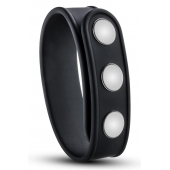 Черное эрекционное кольцо на кнопках - Blush Novelties - в Батайске купить с доставкой