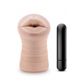 Телесный мастурбатор-ротик Nicole Vibrating Masturbator - Blush Novelties - в Батайске купить с доставкой