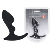 Черная анальная пробка для массажа простаты Double Ripple Silicone Prostate Massager - Shots Media BV - в Батайске купить с доставкой