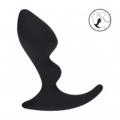 Черная анальная пробка для массажа простаты Double Ripple Silicone Prostate Massager - Shots Media BV - в Батайске купить с доставкой