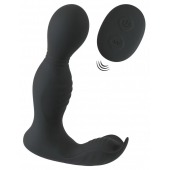 Черная анальная пробка с вибрацией, вращением и пультом ДУ RC Butt Plug with 2 Functions - Orion - в Батайске купить с доставкой